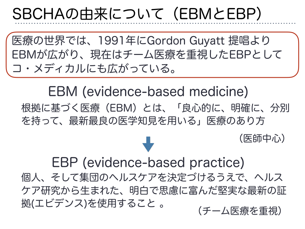 SBCHAの由来について（EMBとEBP）